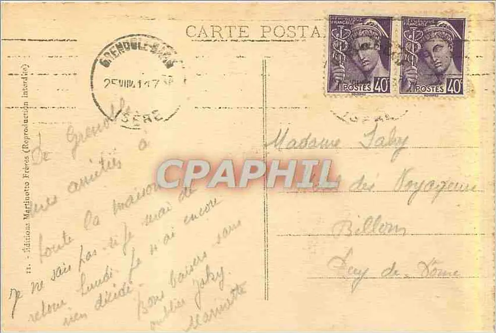 Grenoble - L'Isère, o St-Eynard e a Dent de Crolles — Martinetto Frères - Verso