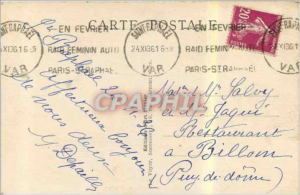 Saint-Raphaël — A Praia — Ed. Voyen, n°109 - Verso
