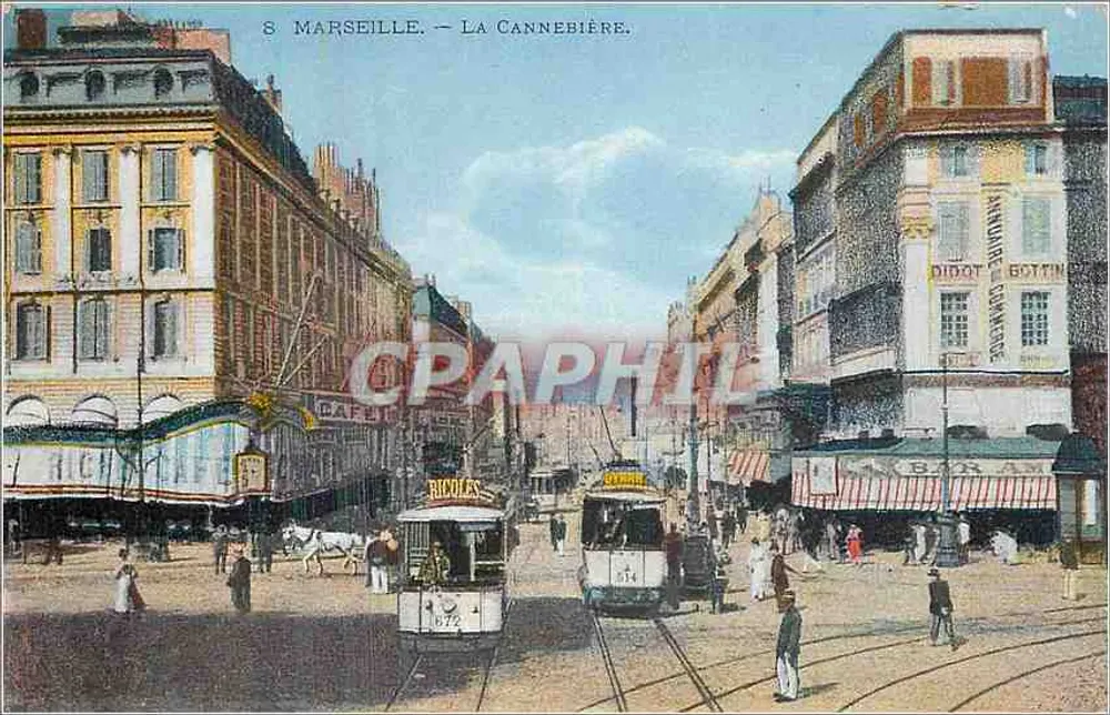 Marseille — A Rua La Cannebière — Editora: C. Didot & Cie, n°8 - Frente