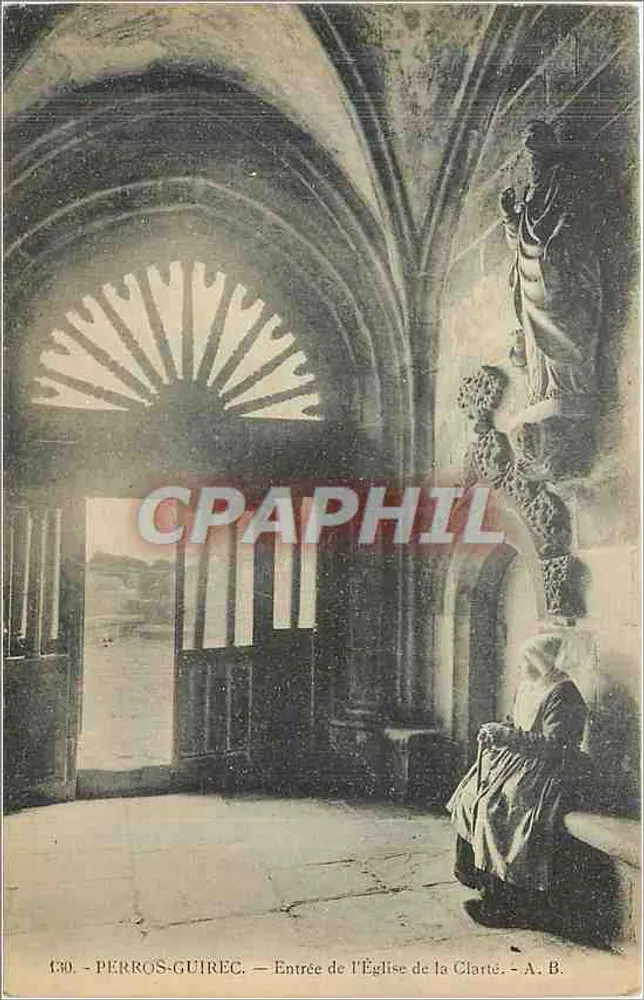 Perros-Guirec — Entrée de l'Église de la Clarté — A. B. - Recto