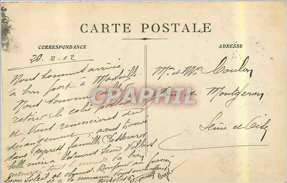 Marsella - El Muelle de la Fraternidad — Edición de las Nuevas Galerías, n°47 - Reverso