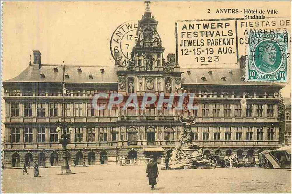 Anvers - Hotel de Ville — Festival di Luglio 1923 — Editore STAIA - Recto