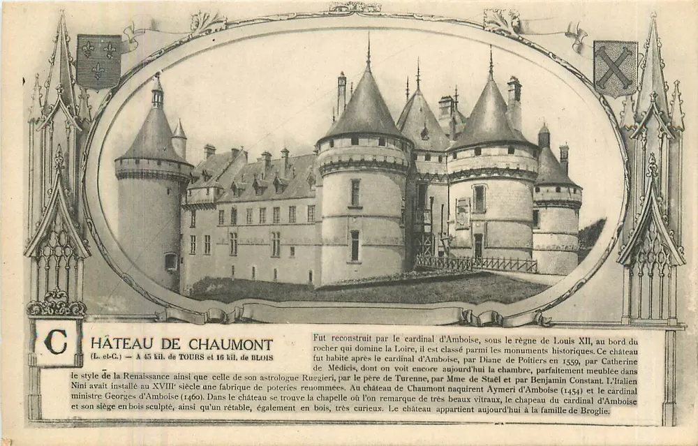 Castelo de Chaumont — Vista histórica — Editor Léty & Neubrun, Paris - Frente