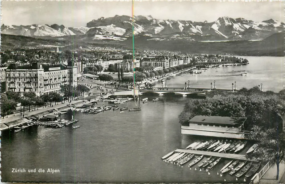 Zurigo e le Alpi — Photoglob-Wehrli & Younga & Co. A.G., Zurigo, n° 3743 - Recto