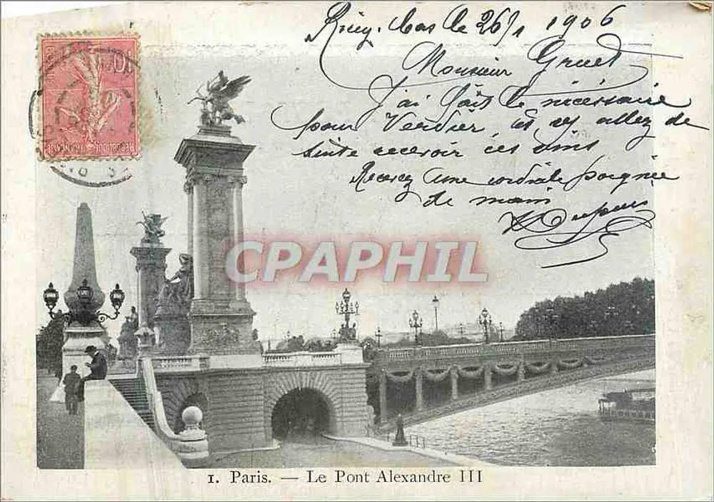 Paris — O Pont Alexandre III — Editora do Petit Parisien, N° 1 - Frente