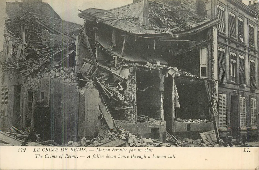 Reims — Haus zerstört durch eine Granate —n° 172 - Vorderseite