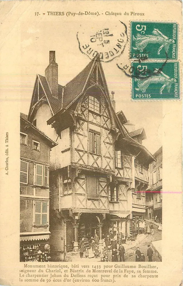 Thiers (Puy-de-Dôme) — Château du Piroux — A. Charles, édit. à Thiers - Recto