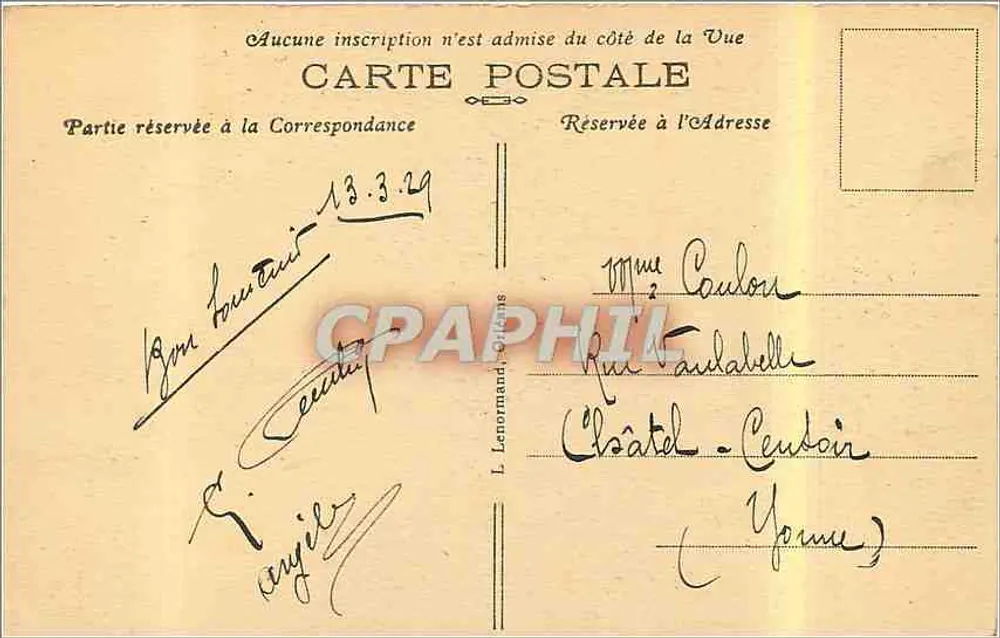 Orléans — Vista Geral — L. Lenormand, Orléans - Verso