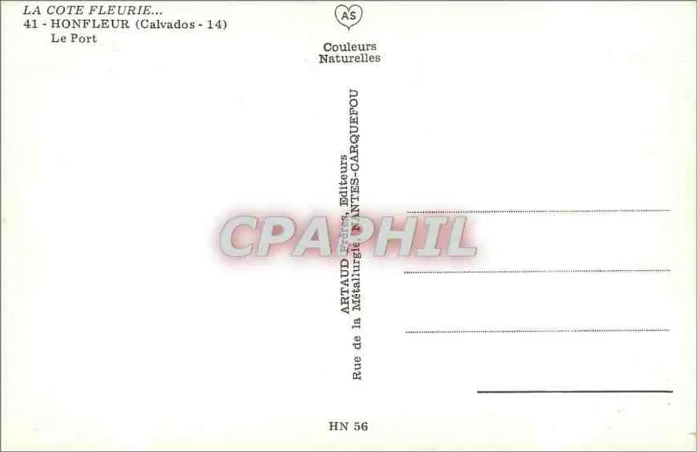The Port — Honfleur (Calvados) — Artaud de la Métalurgie, publishers - Back