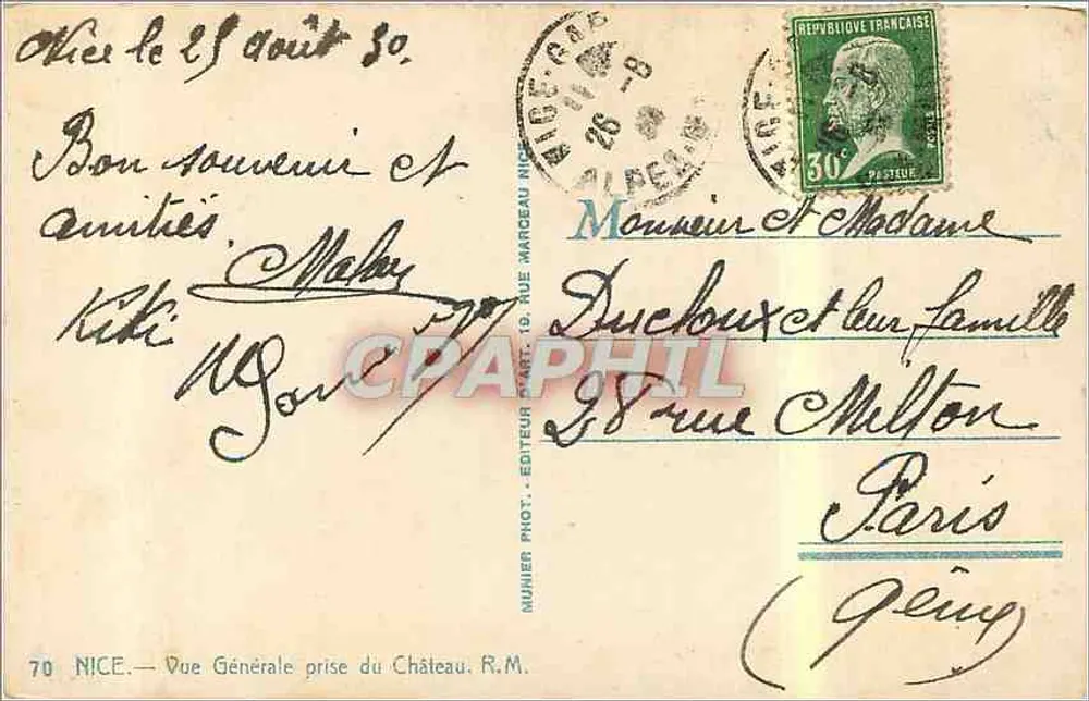 Nizza — Algemene uitzicht genomen vanaf het Kasteel. R.M. — Munier Fot. — n°70 - Achterkant