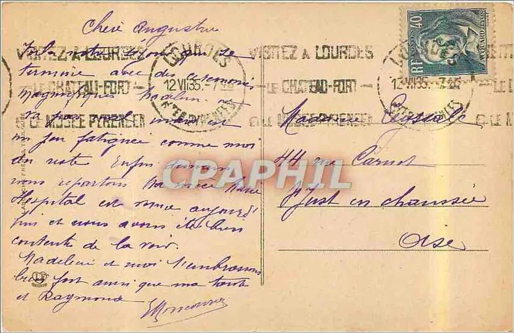 Lourdes - A Gruta e a Basílica — Editor não identificado, n° de série 13 - Verso