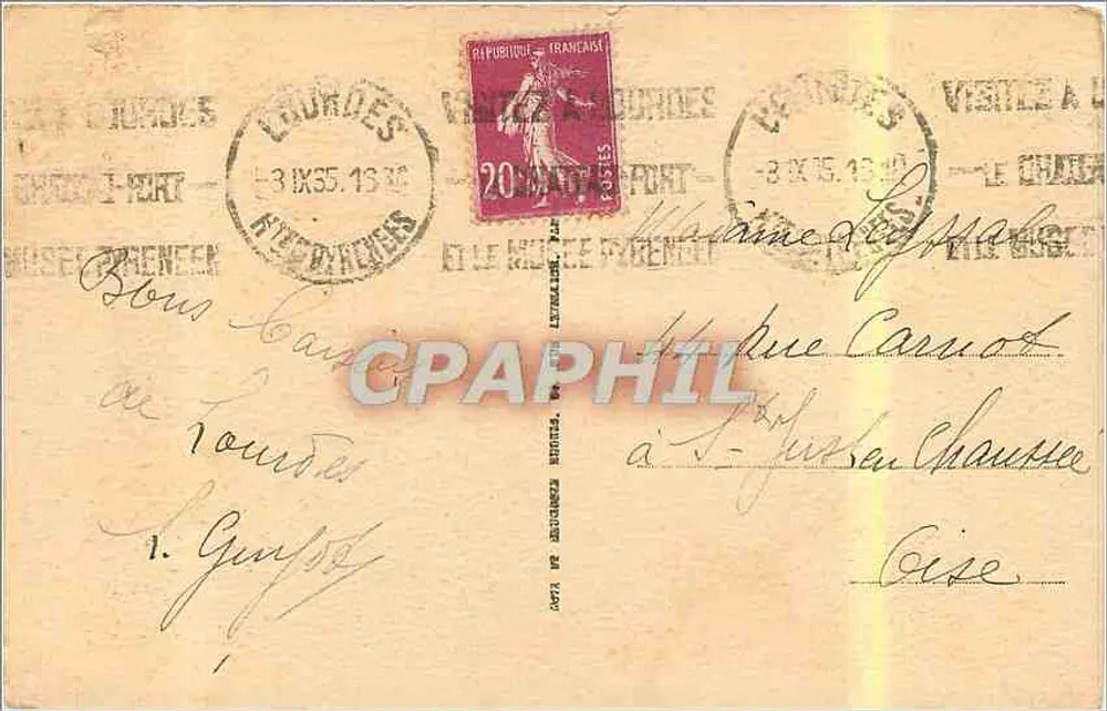 Lourdes — Apparition de la Vierge — LL, n°5 - Verso
