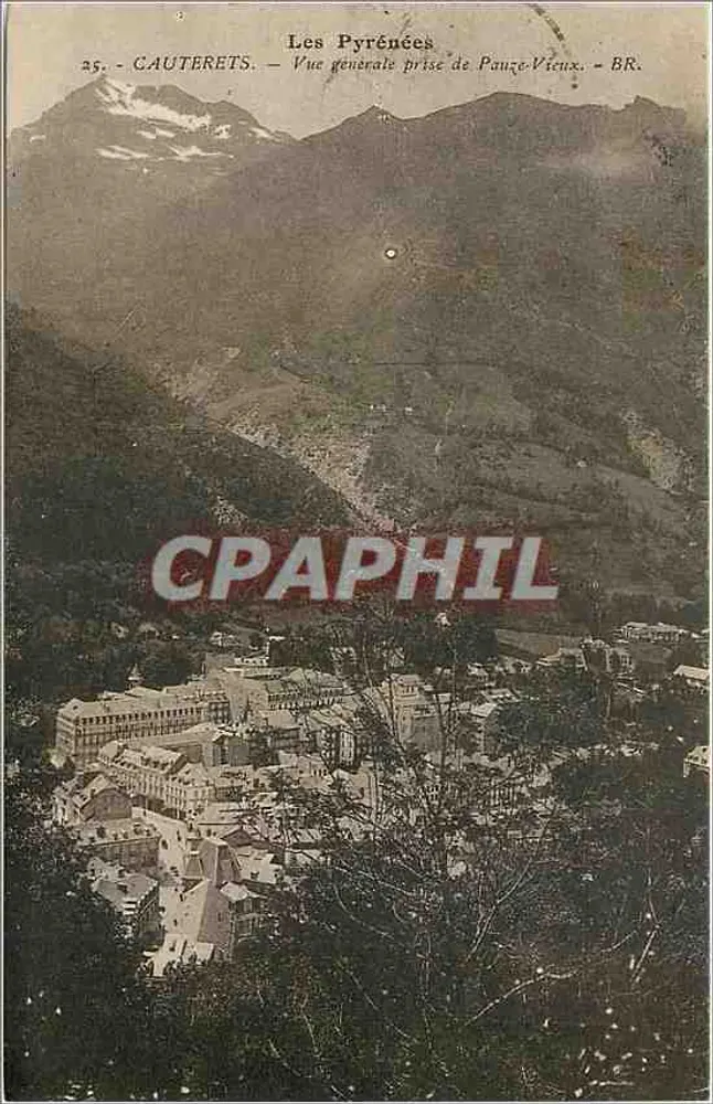 Cauterets — Vue générale prise de Pauze-Vieux — BR. - Recto