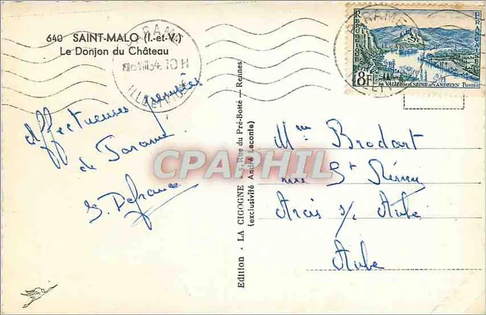 O Donjon do Castelo — A Cigogne — Edição do Pré-Botte - Verso