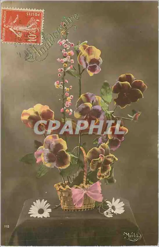 Arranjo de flores — Mistura de margaridas e margaridas — editor Myrha, n°118 - Frente