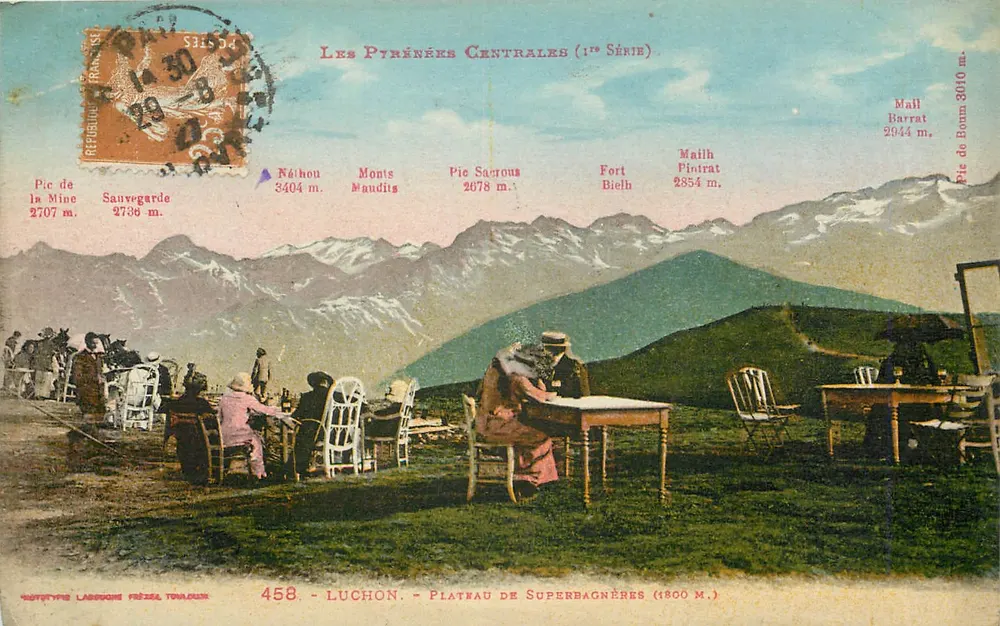 Luchon - Plateau de Superbagnères (1800 m.) — As Pirineus Centrais (1ª Série) — Typotype Labouche Frères Toulouse - Frente