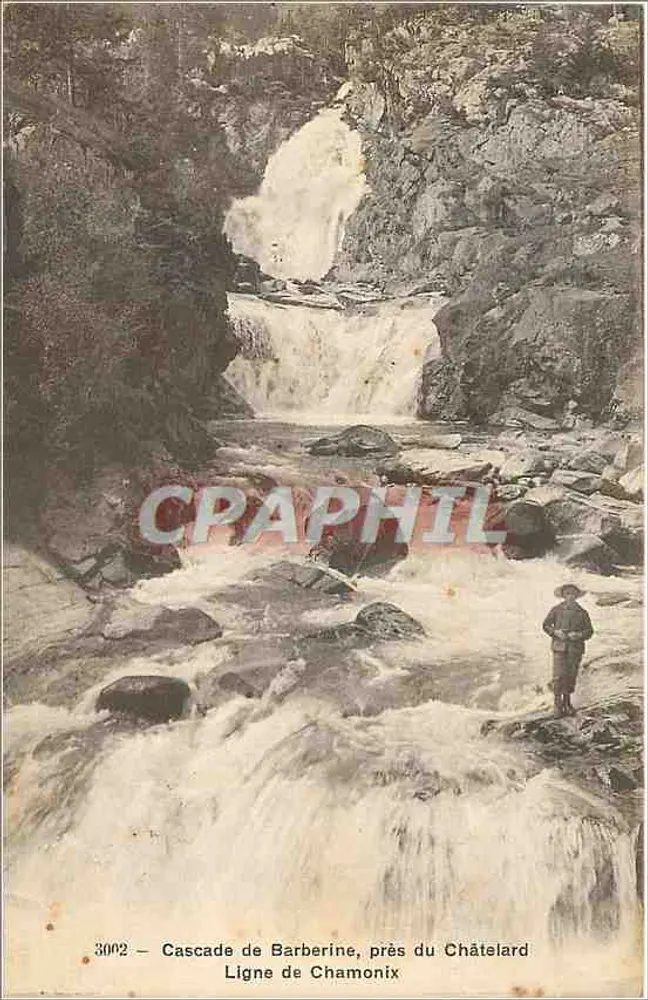 Cascata de Barberine, perto de Châtelard — Linha de Chamonix — Phototypie Co, Neuchâtel - Frente
