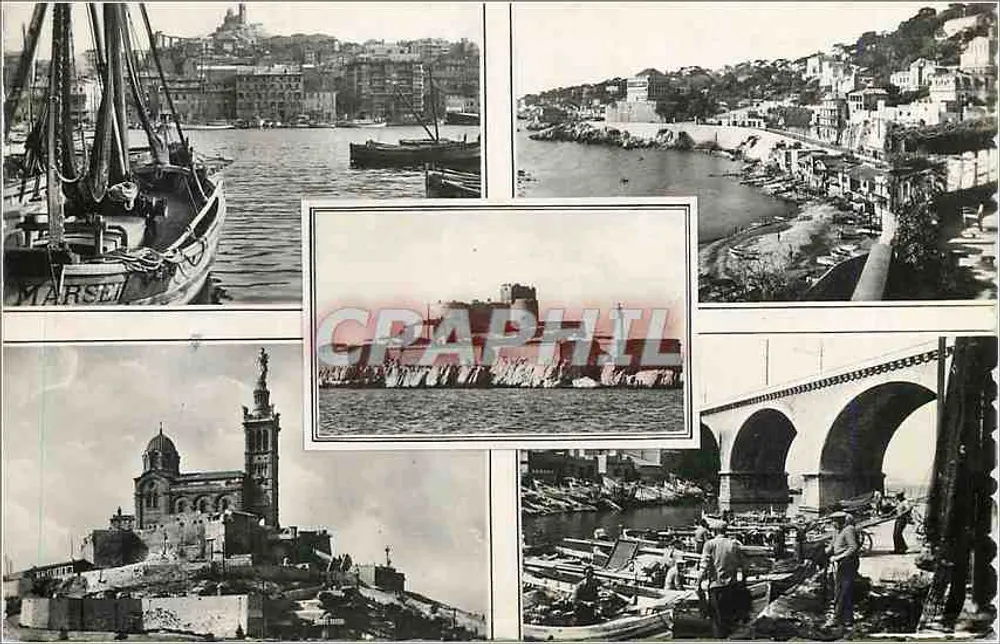 Marselha — Vista panorâmica — Éditions de la Libération de France, n° 1092 - Frente