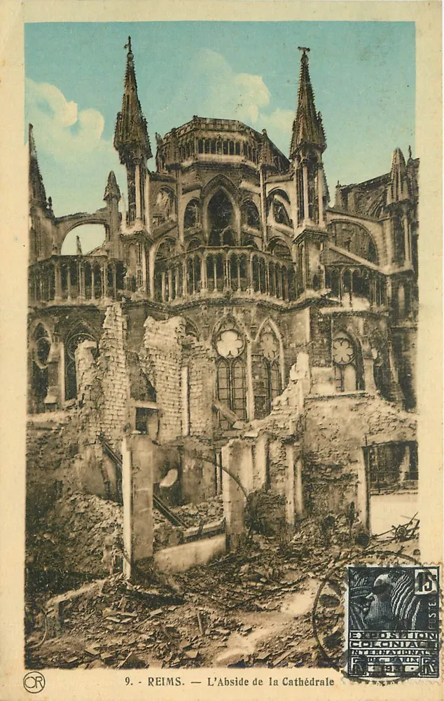 Reims — A Abside da Catedral — Edições Artísticas O.F. Ch. Brunal - Frente