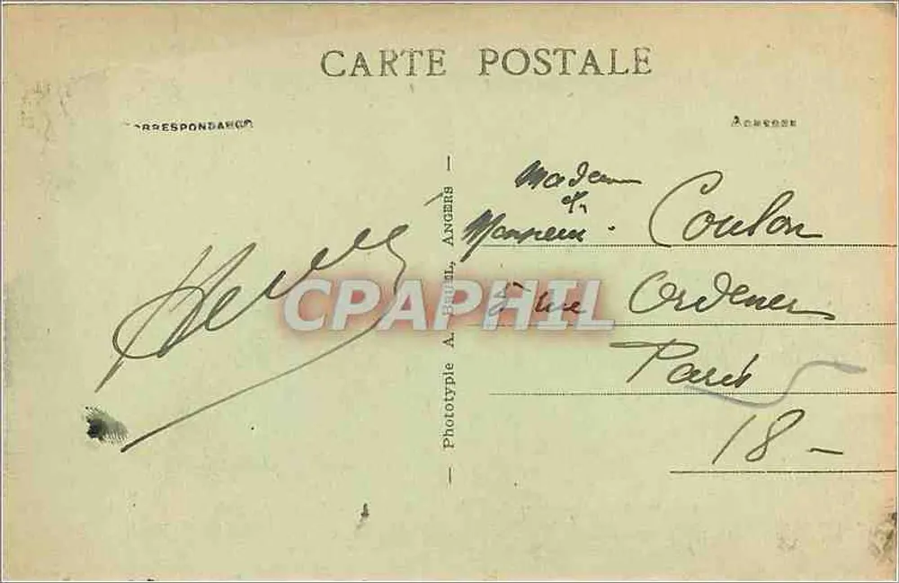 Ploumanach (C.-du-N.) — Castillo de Costaéres — Fototipo A. Angel, Angers - Reverso
