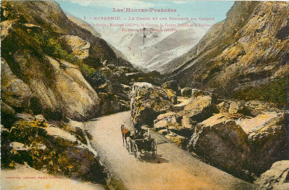 Les Hautes-Pyrénées — Gavarnie : Le Chaos et les sommets du Cirque — Phototype Laquouhi, Pau - Recto