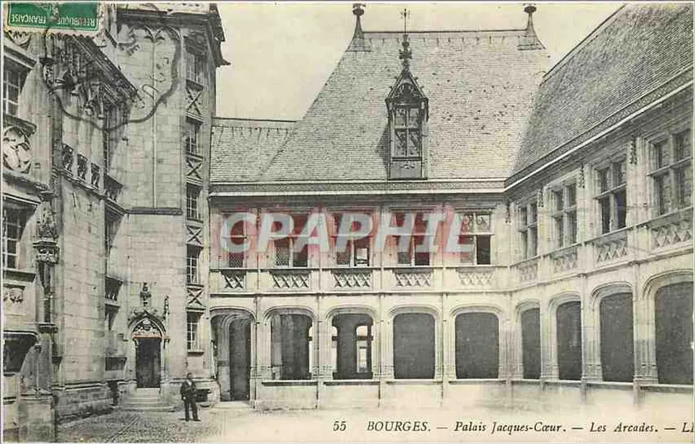 Bourges — Palácio Jacques-Cœur — As Arcadas — Editor: L. Lévy, n° 55 - Frente