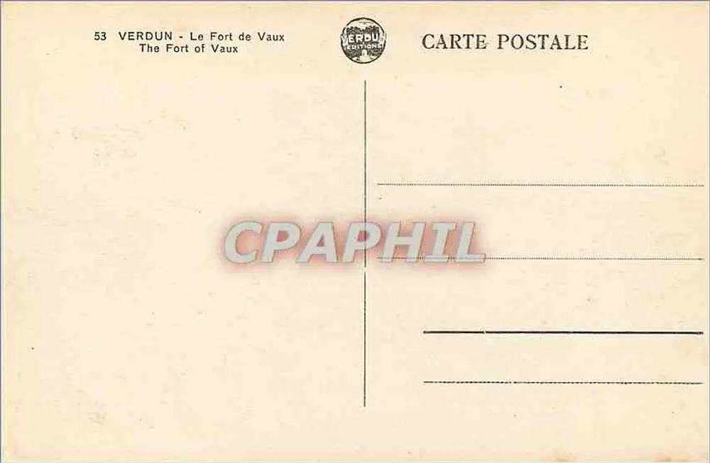 Verdun - Le Fort de Vaux — éditeur Erbu Éditions, n° 53 - Verso