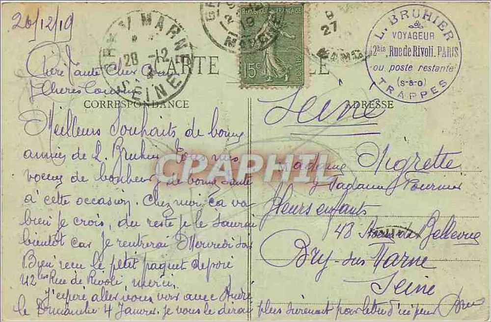 Cherbourg - Der Öffentliche Garten und die Montagne du Roule — Sammlung F. C., Cherbourg - Rückseite