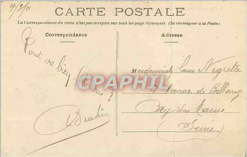Angers à vol d'oiseau — Côte Nord-Est — Éditeur : P. BIBION, FRANCE - Verso
