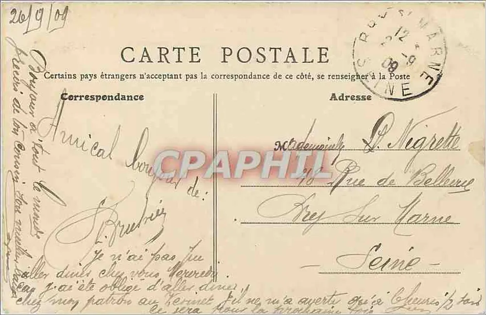 Orléans — Localização das Torres — Editor desconhecido, n° 694 - Verso