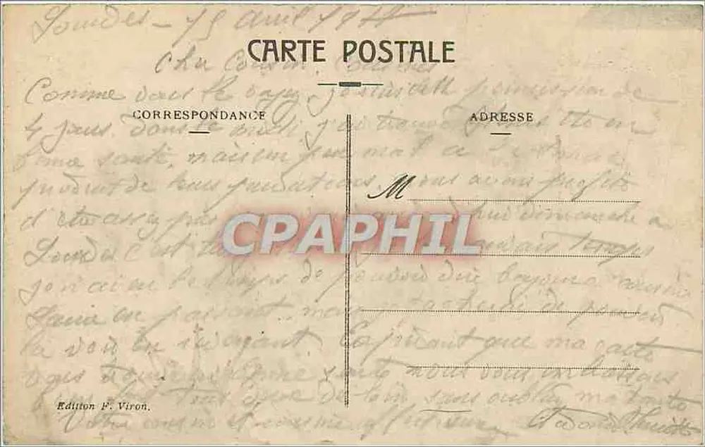 Lourdes - Vista Panorâmica — Edição P. Viron, n°22 - Verso