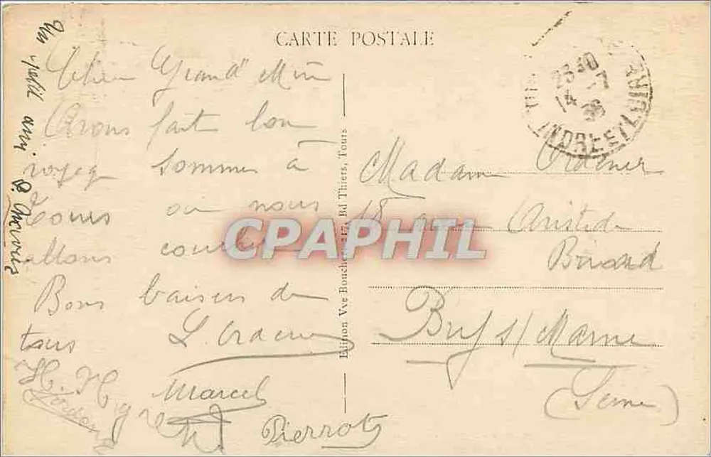 Tours (Indre-et-Loire) - Jardim das Prébendas d'Ôcé - A. B. - Verso