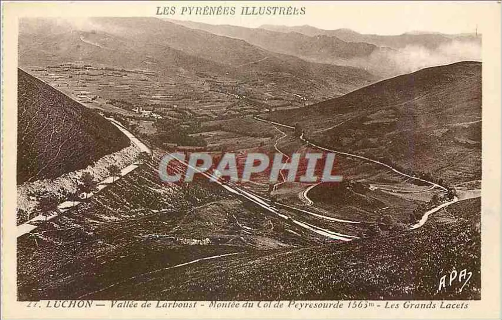 Luchon — Vallée de Larboust — Montée du Col de Peyresourde 1563m — Les Grands Lacets - Recto