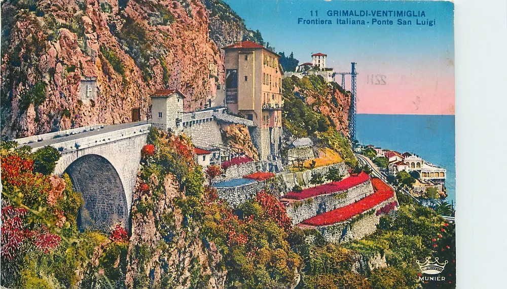 Grimaldi-Ventimiglia — Italienische Grenze — Ponte San Luigi — Künstlerische Ausgabe Munier - Vorderseite