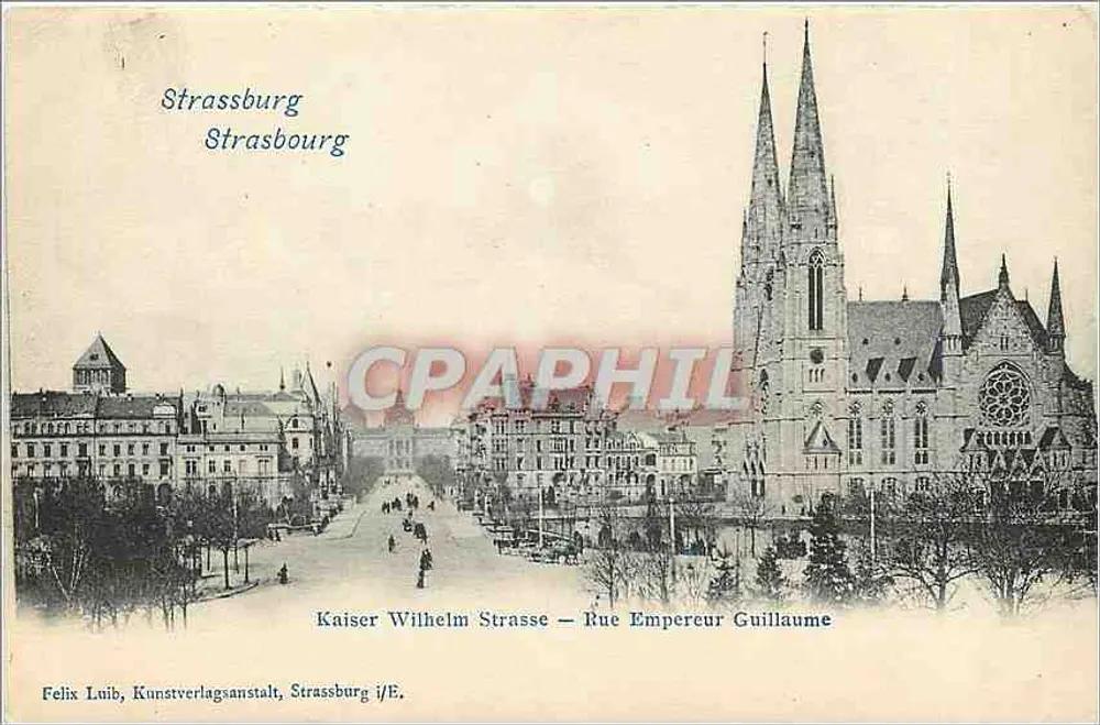 Strasbourg — Rue Empereur Guillaume / Kaiser Wilhelm Straße — éditeur Felix Luib, Strasbourg - Recto