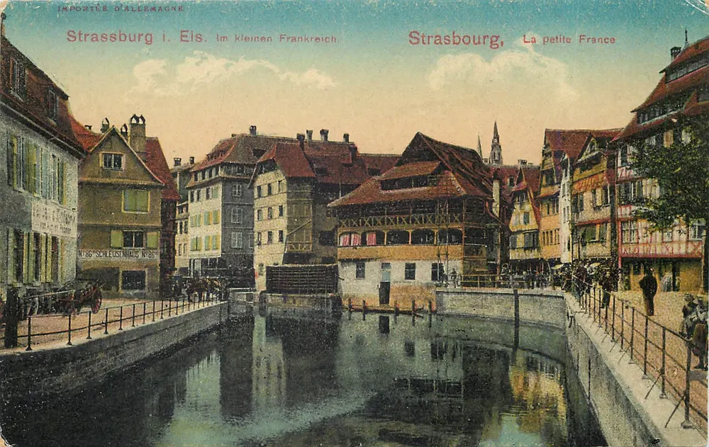 Strasbourg, La petite France — vue du canal — éditeur W. Schleusenhaus, n° 86 - Recto
