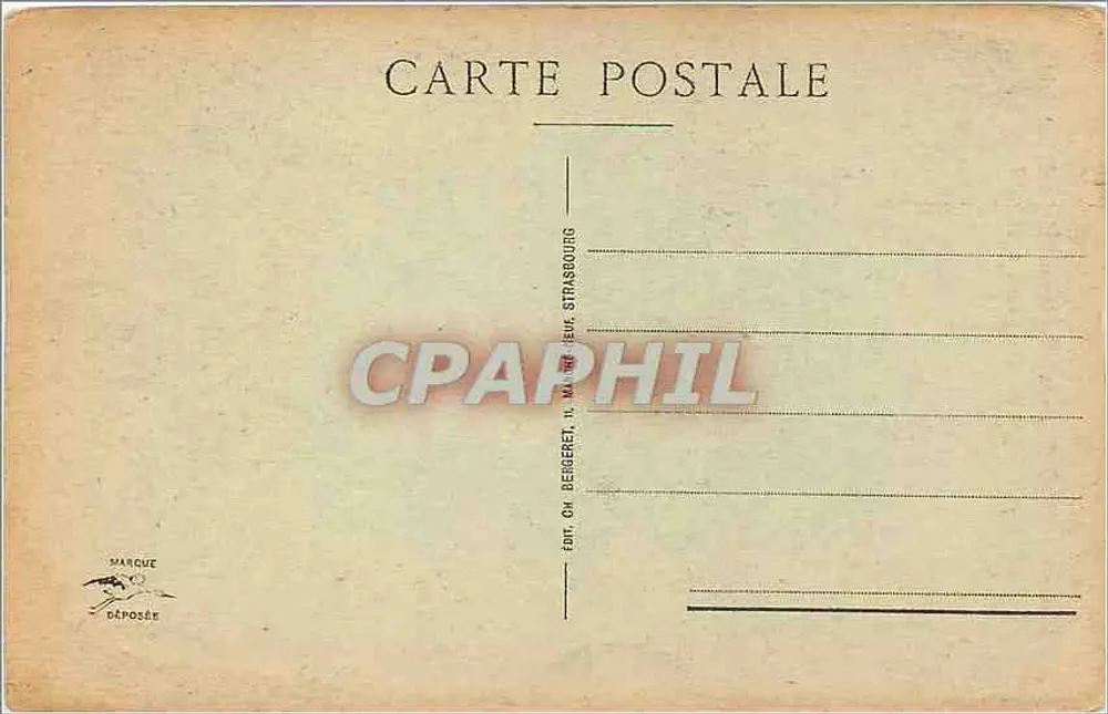 Straßburg - Die Rheinbrücken bei Kehl — Verlag: Ch. Bergeret, 14, rue du Général-de-Gaulle, Straßburg - Rückseite