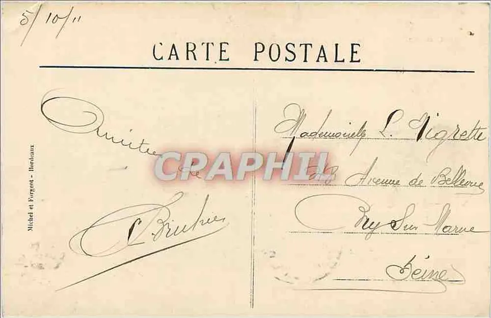 Bordeaux — Les Allées de Tourny und die Statue von Gambetta — Nichol und Evrard, Paris - Rückseite