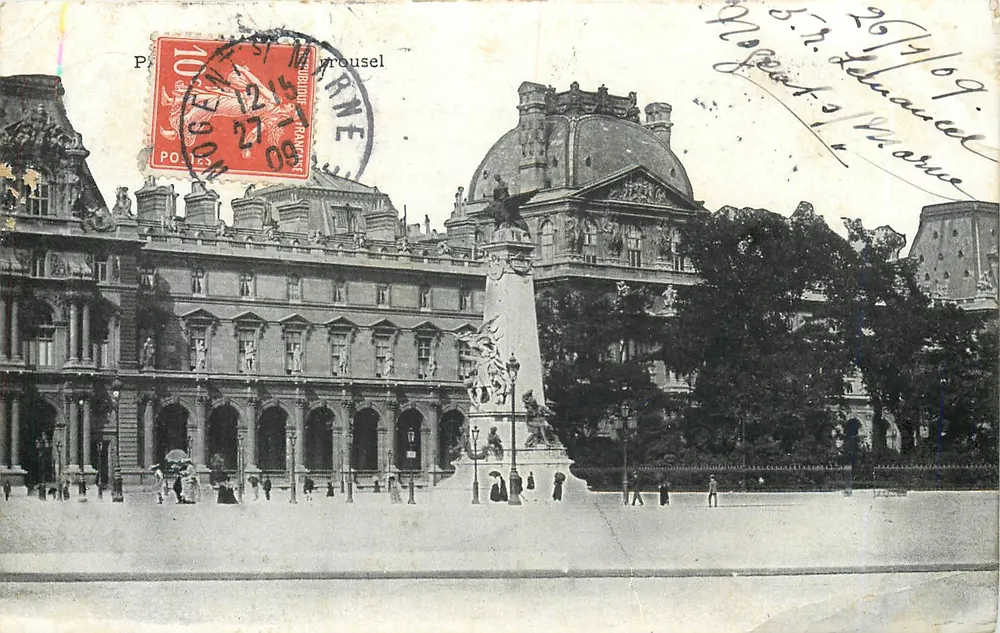Place du Palais Royal — vista do Louvre e do monumento central — editor Prousse - Frente