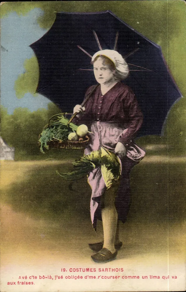 Frau im Sarthe-Kleid — 19. SARTHE-KLEIDER — Imp. Phot. A. Do bean, 6, rue de l'Avrey - Le Mans - Vorderseite
