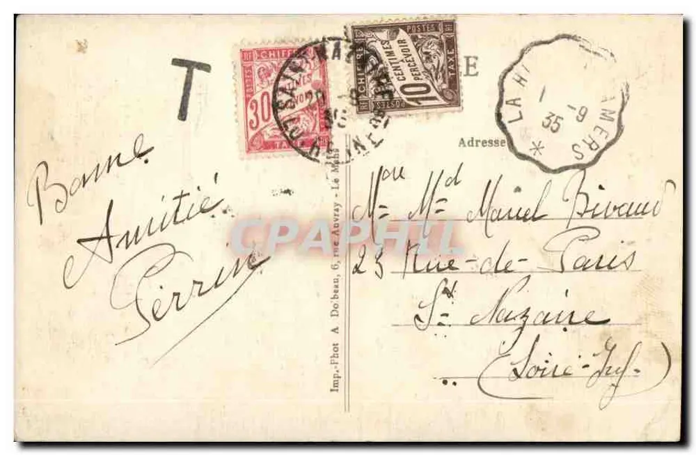Frau im Sarthe-Kleid — 19. SARTHE-KLEIDER — Imp. Phot. A. Do bean, 6, rue de l'Avrey - Le Mans - Rückseite