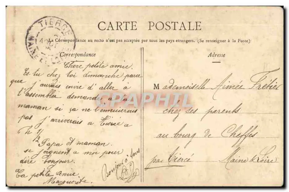 Tipo della Bellezza Sablaise — N° 17 della Collezione G. I. D. di Nantes - Verso