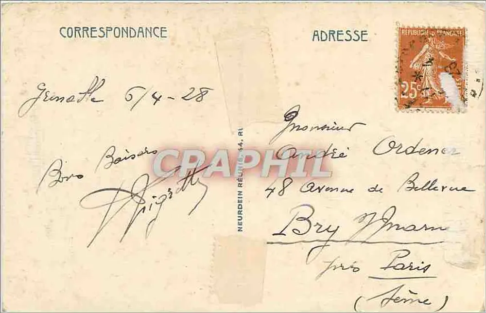 Grenoble — Visão geral e o Moucherotte, tirada do Forte Rabot — LL - Verso