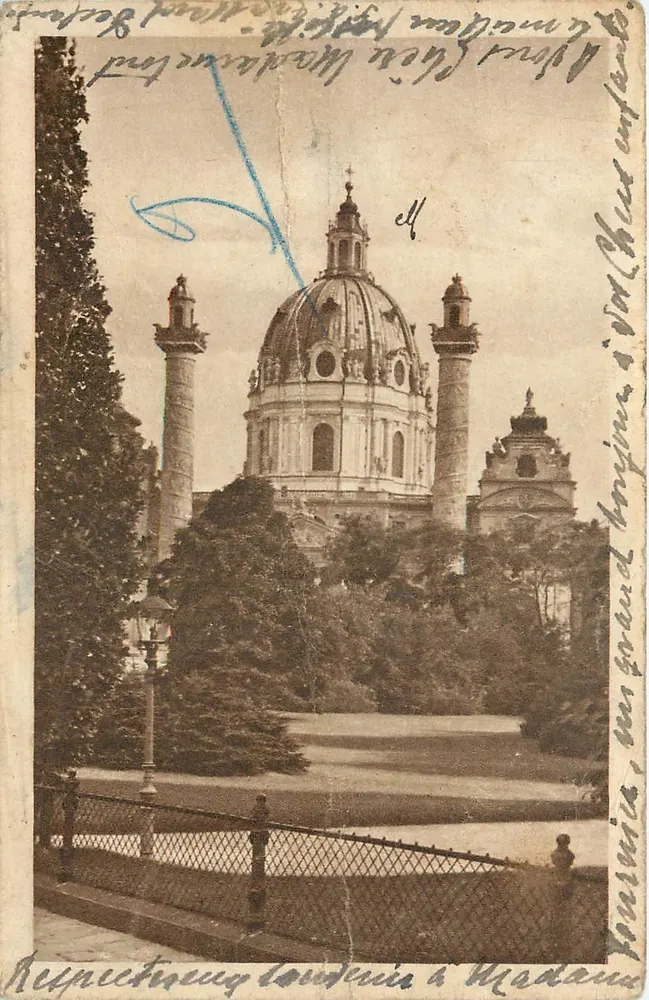 Karlkirche em Viena — Wien IV — editor não visível - Frente