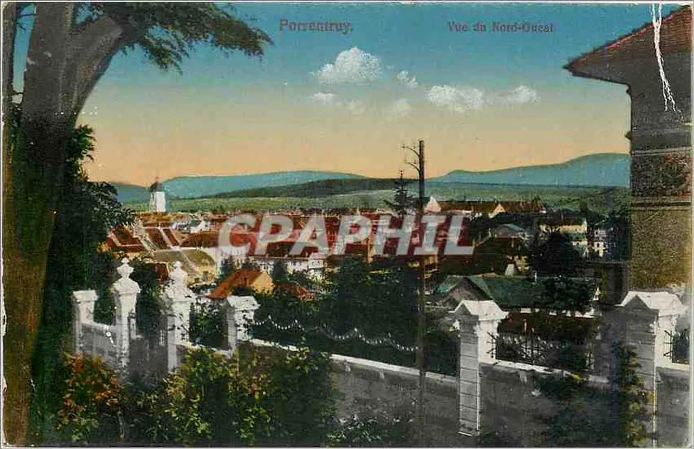 Porrentruy — Ansicht von Norden-Westen — A. Frossard, Drucker, Porrentruy - Vorderseite
