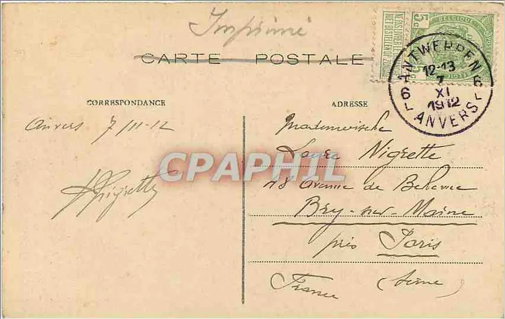 Anvers. L'Escaut e la Cattedrale — Editore S. Theys, Bruxelles, n°14 - Verso