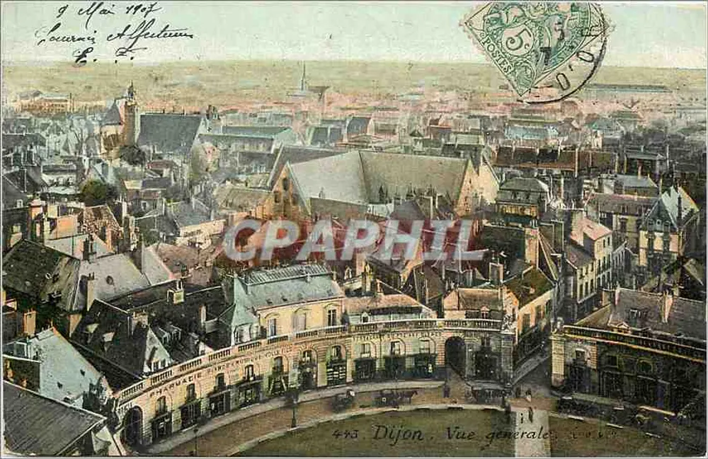Dijon — Vista geral — 443, editor Aqua-Photo L.Y. & Cie - Frente