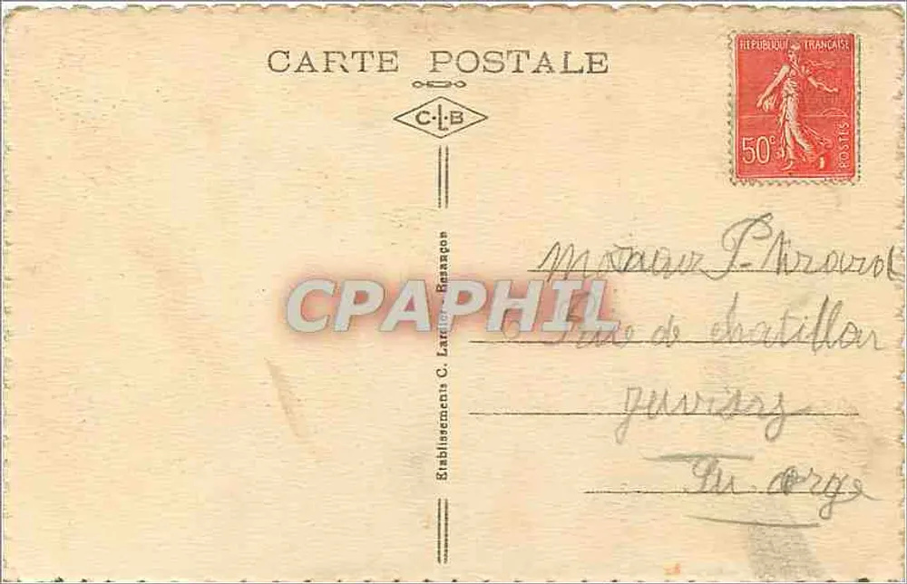 Dijon — Porte Guillaume — Editora C. Lardier, n° 3504 - Verso
