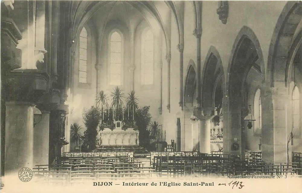 Dijon — Interior de la Iglesia de San Pablo — Colección Parroquial N° 3 - Anverso