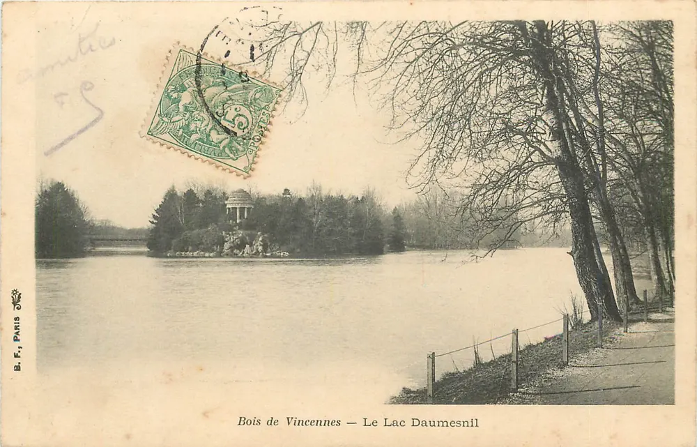 Bois de Vincennes — Lago Daumesnil — B. F., Paris - Frente